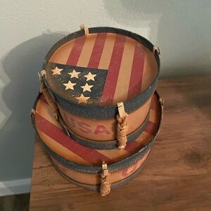 Patriotic Drum Decor Set
